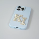 Sticker Aufkleber für Handy/Tablet/Computer 3D Pearls weiss - Buchstabe C