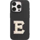 Autocollant sticker pour téléphone/tablette/ordinateur brodé en 3D pearls blanc - Lettre E