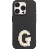 Autocollant sticker pour téléphone/tablette/ordinateur brodé en 3D pearls blanc - Lettre G
