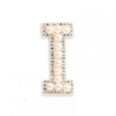Sticker Aufkleber f&uuml;r Handy/Tablet/Computer 3D Pearls weiss - Buchstabe I