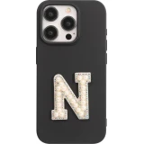 Sticker Aufkleber für Handy/Tablet/Computer 3D Pearls weiss - Buchstabe N