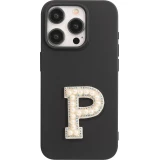 Autocollant sticker pour téléphone/tablette/ordinateur brodé en 3D pearls blanc - Lettre P