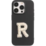 Autocollant sticker pour téléphone/tablette/ordinateur brodé en 3D pearls blanc - Lettre R