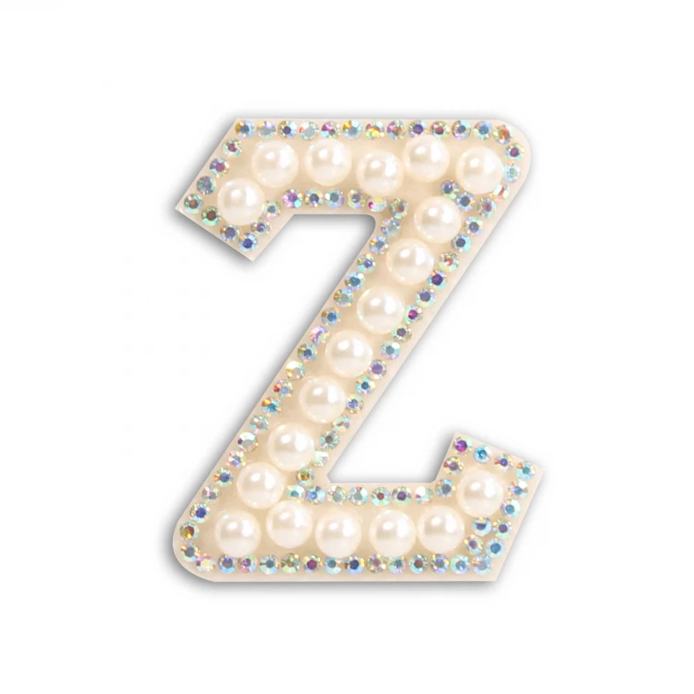 Sticker Aufkleber für Handy/Tablet/Computer 3D Pearls weiss - Buchstabe Z
