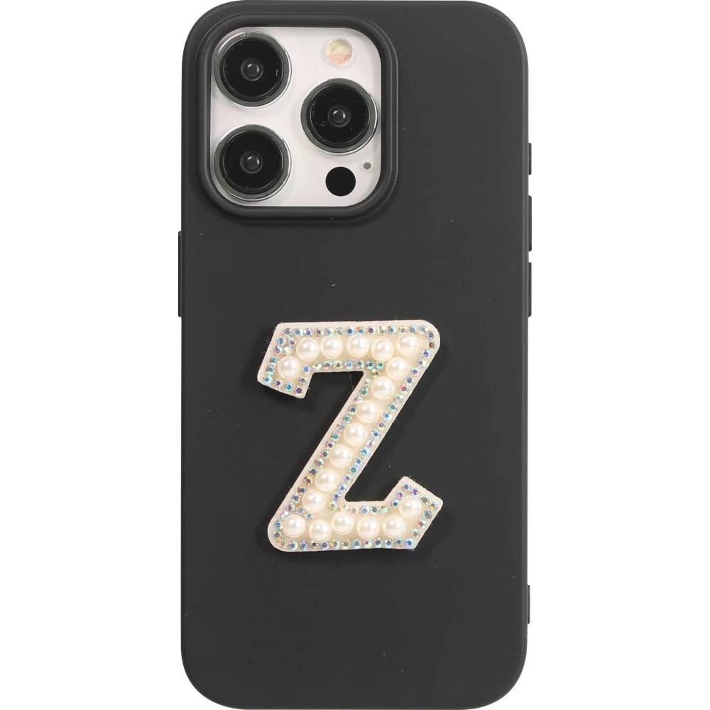 Sticker Aufkleber für Handy/Tablet/Computer 3D Pearls weiss - Buchstabe Z
