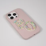 Autocollant sticker pour téléphone/tablette/ordinateur brodé en 3D pearls multi color - Lettre E
