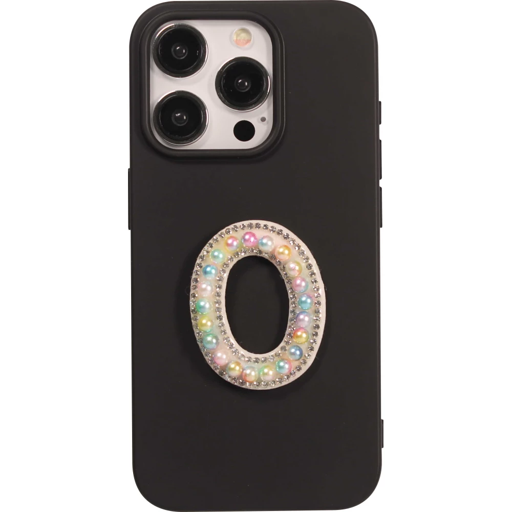 Autocollant sticker pour téléphone/tablette/ordinateur brodé en 3D pearls multi color - Lettre O