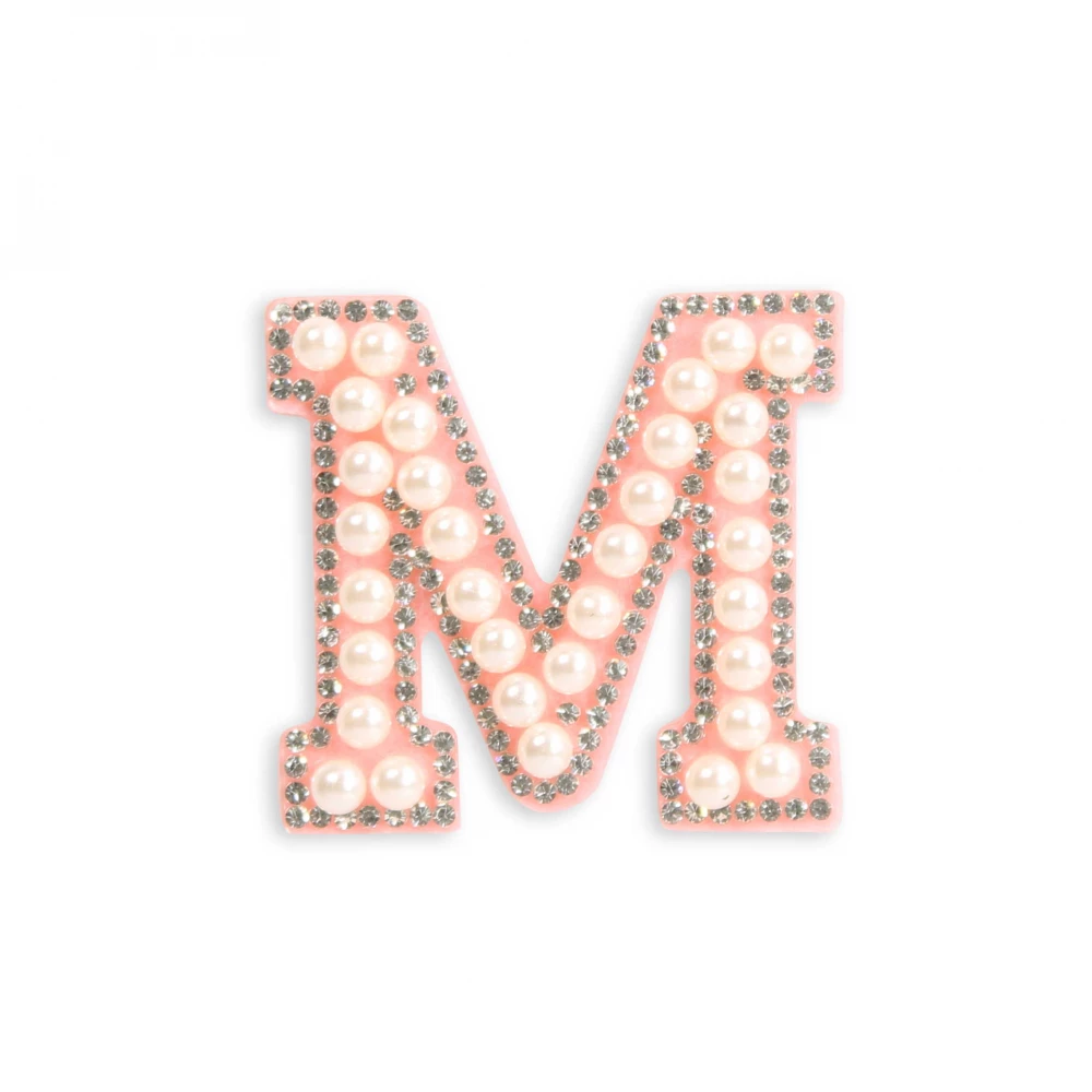Sticker Aufkleber für Handy/Tablet/Computer 3D Pearls Rosa - Buchstabe M