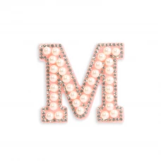 Sticker Aufkleber für Handy/Tablet/Computer 3D Pearls Rosa - Buchstabe M
