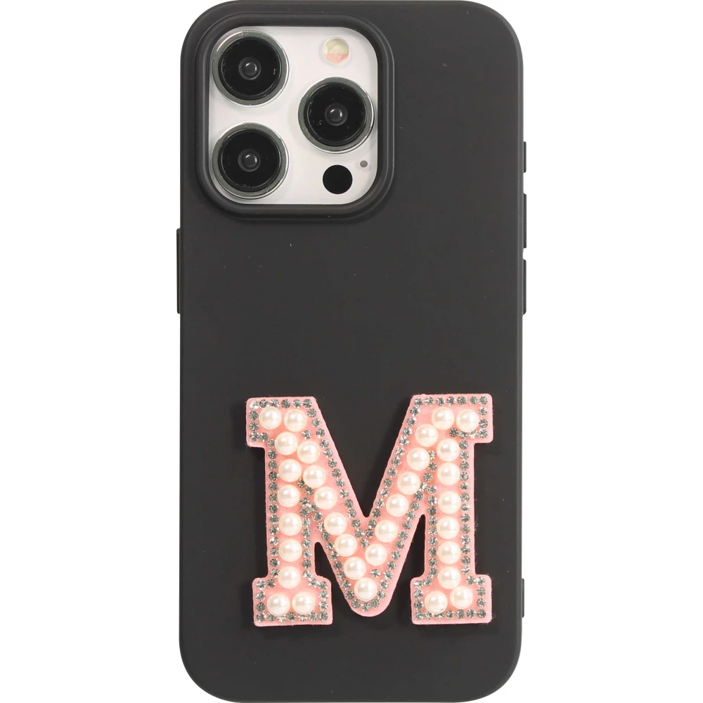 Sticker Aufkleber für Handy/Tablet/Computer 3D Pearls Rosa - Buchstabe M