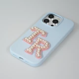 Sticker Aufkleber für Handy/Tablet/Computer 3D Pearls Rosa - Buchstabe M