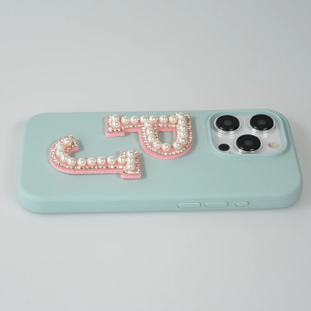 Sticker Aufkleber für Handy/Tablet/Computer 3D Pearls Rosa - Buchstabe M
