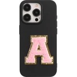 Autocollant sticker pour téléphone/tablette/ordinateur brodé en 3D rose clair - Lettre A