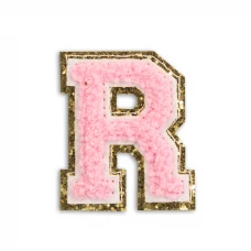 Autocollant sticker pour téléphone/tablette/ordinateur brodé en 3D rose clair - Lettre R