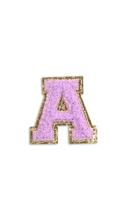 Autocollant sticker pour t&eacute;l&eacute;phone/tablette/ordinateur brod&eacute; en 3D violet - Lettre A