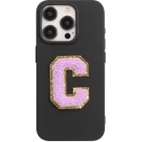 Sticker Aufkleber für Handy/Tablet/Computer 3D gestickt Violett - Buchstabe C