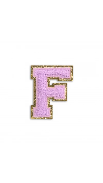 Autocollant sticker pour t&eacute;l&eacute;phone/tablette/ordinateur brod&eacute; en 3D violet - Lettre F