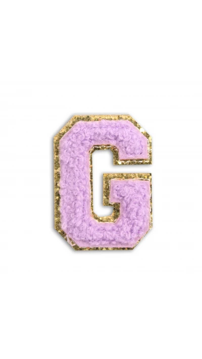 Autocollant sticker pour t&eacute;l&eacute;phone/tablette/ordinateur brod&eacute; en 3D violet - Lettre G