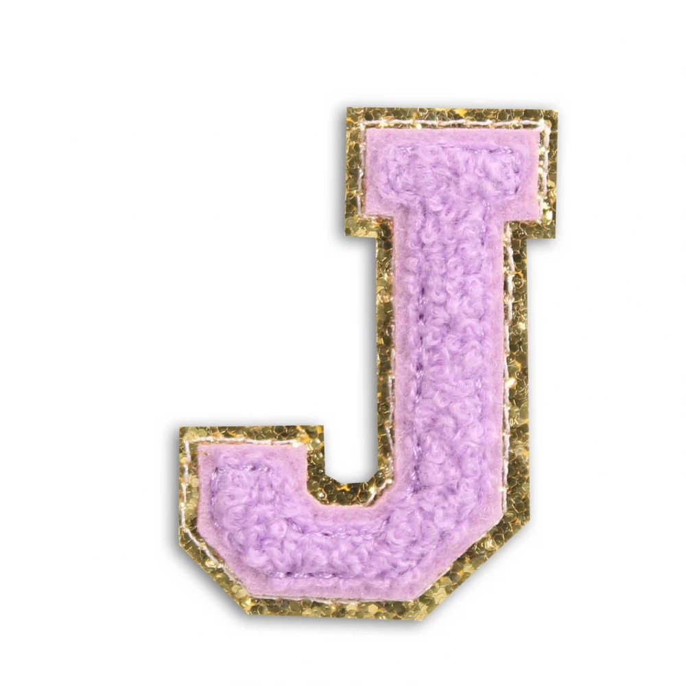 Sticker Aufkleber für Handy/Tablet/Computer 3D gestickt Violett - Buchstabe J