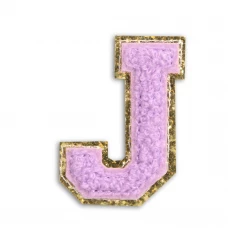 Sticker Aufkleber für Handy/Tablet/Computer 3D gestickt Violett - Buchstabe J
