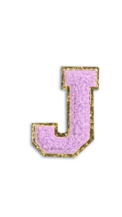 Autocollant sticker pour t&eacute;l&eacute;phone/tablette/ordinateur brod&eacute; en 3D violet - Lettre J