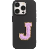Sticker Aufkleber für Handy/Tablet/Computer 3D gestickt Violett - Buchstabe J