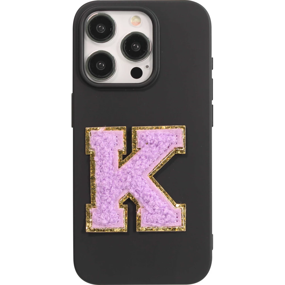 Sticker Aufkleber für Handy/Tablet/Computer 3D gestickt Violett - Buchstabe K