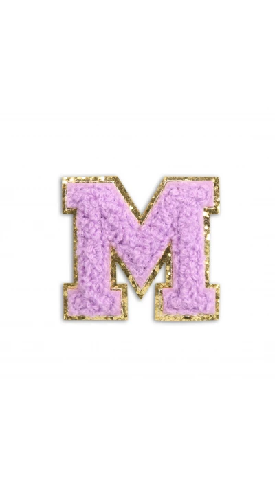 Autocollant sticker pour t&eacute;l&eacute;phone/tablette/ordinateur brod&eacute; en 3D violet - Lettre M