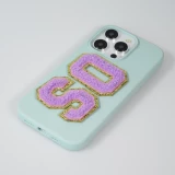 Autocollant sticker pour téléphone/tablette/ordinateur brodé en 3D violet - Lettre M