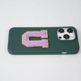 Autocollant sticker pour téléphone/tablette/ordinateur brodé en 3D violet - Lettre M