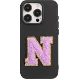 Sticker Aufkleber für Handy/Tablet/Computer 3D gestickt Violett - Buchstabe N