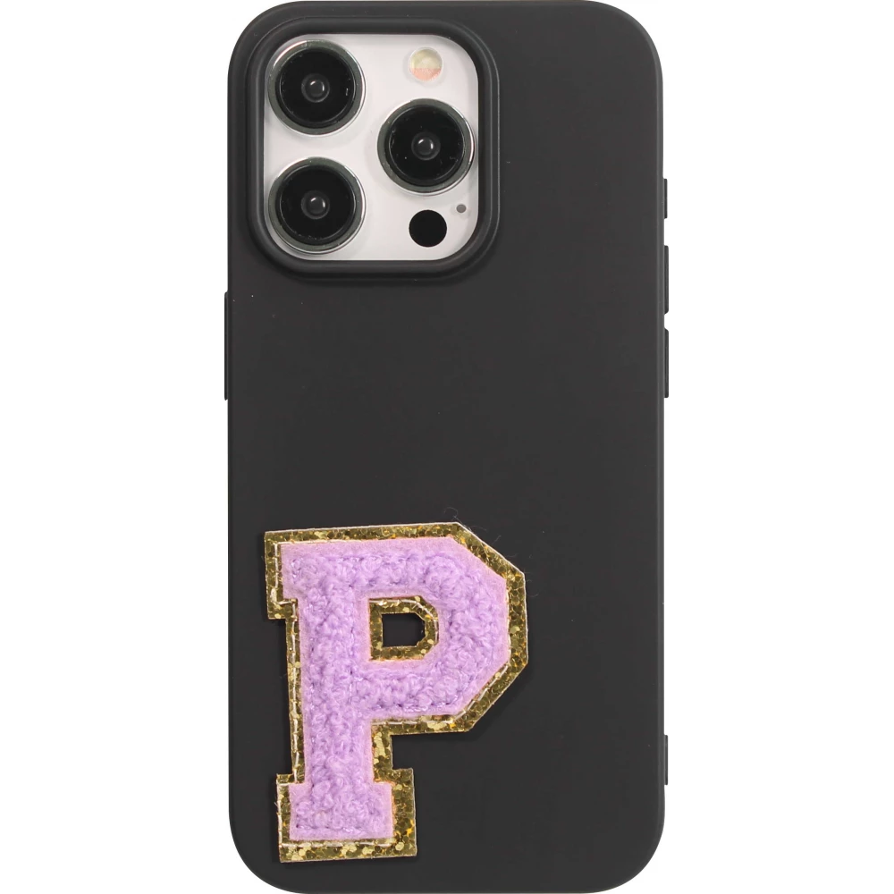 Sticker Aufkleber für Handy/Tablet/Computer 3D gestickt Violett - Buchstabe P