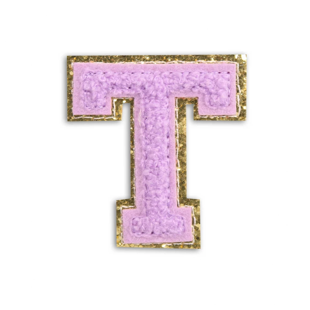Sticker Aufkleber für Handy/Tablet/Computer 3D gestickt Violett - Buchstabe T