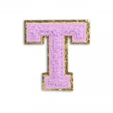 Sticker Aufkleber für Handy/Tablet/Computer 3D gestickt Violett - Buchstabe T