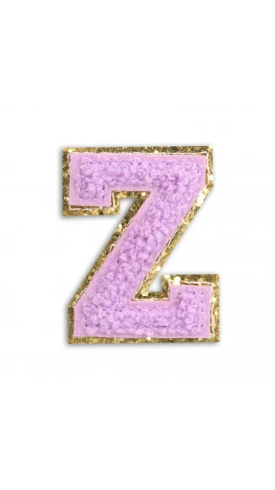 Autocollant sticker pour t&eacute;l&eacute;phone/tablette/ordinateur brod&eacute; en 3D violet - Lettre Z