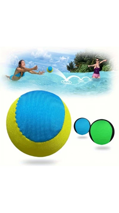 Balle d'eau rebondissante durable en caoutchouc pour piscine plage été - Bleu/jaune
