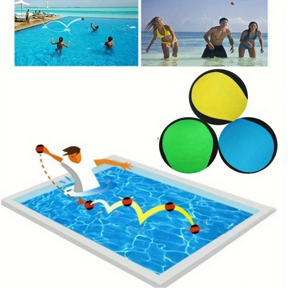 Haltbarer Gummiball für Pool und Strand - Wasserball, springend, Sommer - Blau/Gelb