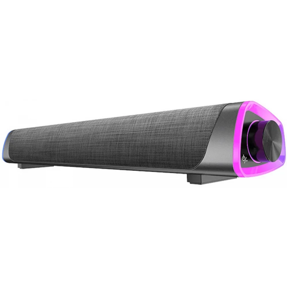 Barre de son Bluetooth V8 stylée et minimaliste avec éclairage d ambiance LED + USB + AUX - Gris