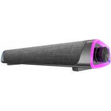 Barre de son Bluetooth V8 stylée et minimaliste avec éclairage d ambiance LED + USB + AUX - Gris