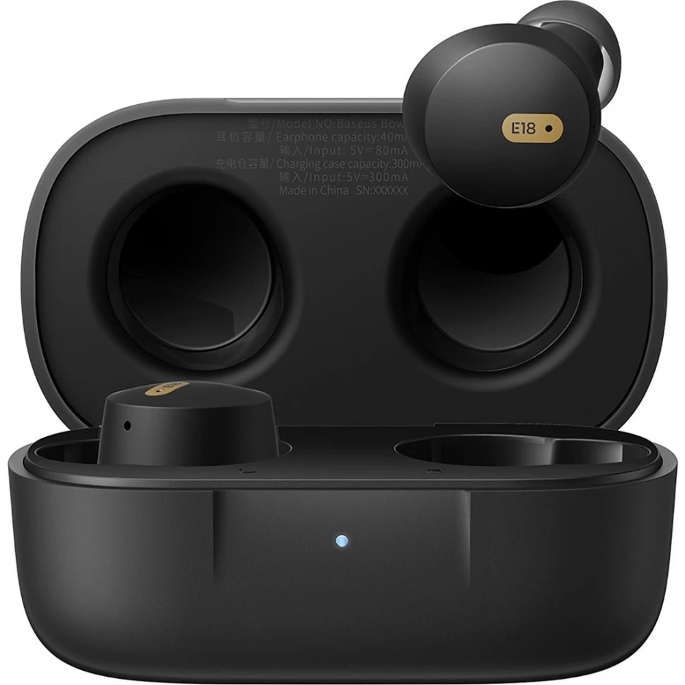 Baseus Bowie E18 Bluetooth 5.3 TWS In-Ear &eacute;couteurs IPX4 avec &eacute;tui de charge - Noir