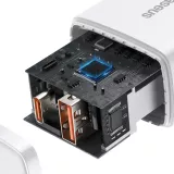 Baseus chargeur secteur 20W USB et USB-C (Quick Charge) - Blanc