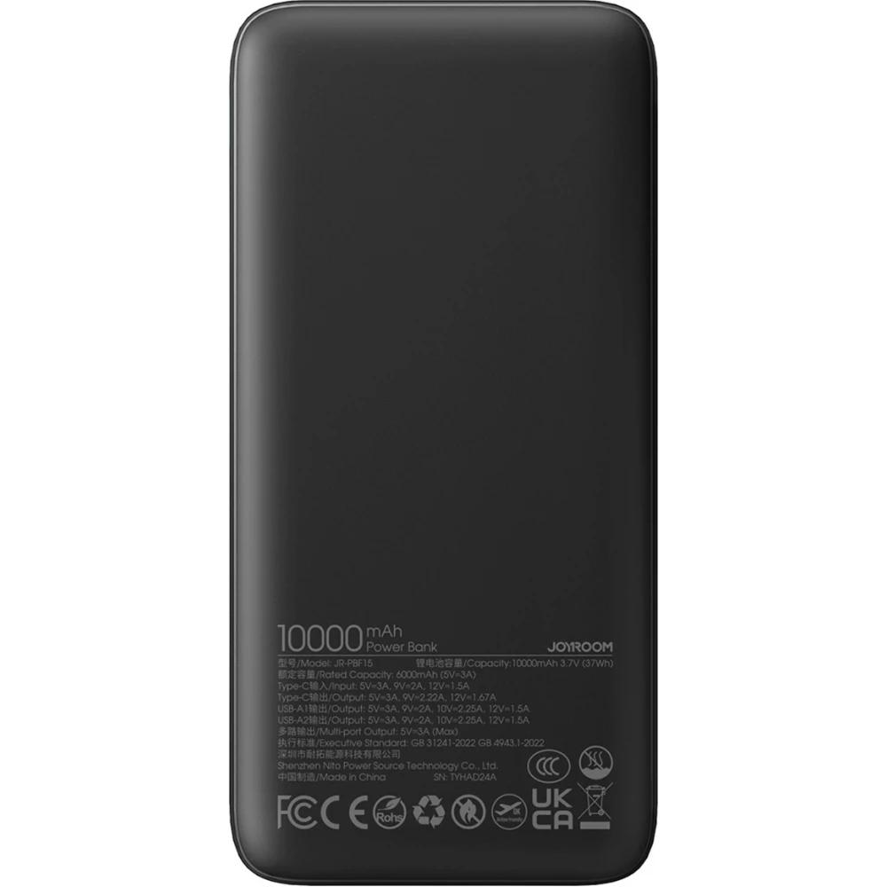 Batterie Externe Joyroom JR-PBF15 10000mAh USB-C USB-A 22.5W Charge Rapide - Noir