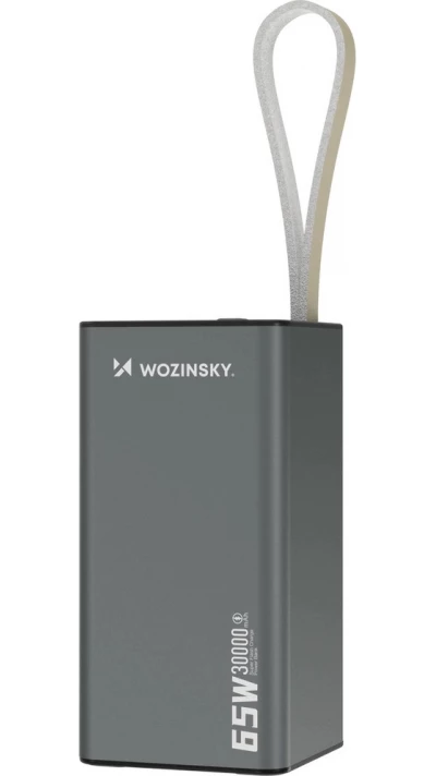 Batterie Externe Power Bank Wozinsky K65+ (65W) 30000mAh 2x USB-C 1x USB-A charge rapide - Noir