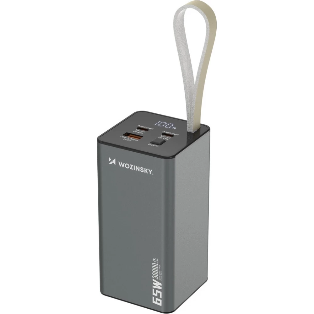 Batterie Externe Power Bank Wozinsky K65+ (65W) 30000mAh 2x USB-C 1x USB-A charge rapide - Noir