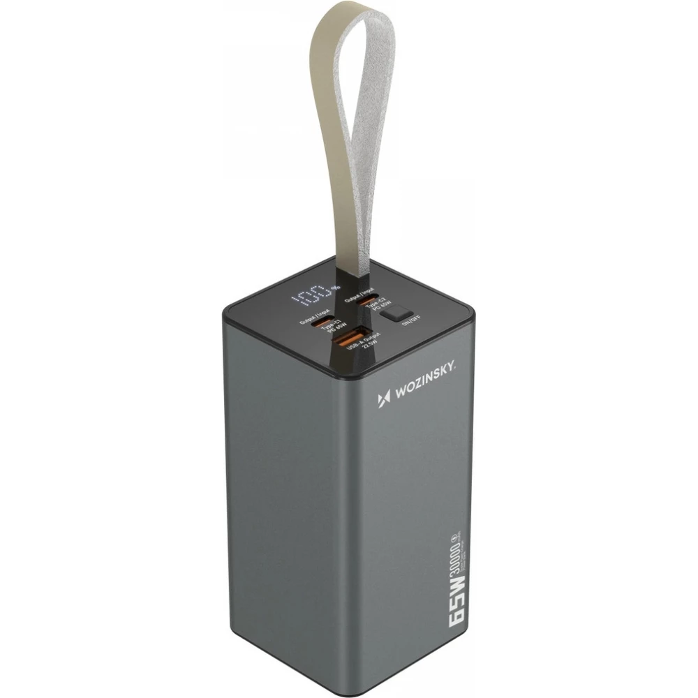 Batterie Externe Power Bank Wozinsky K65+ (65W) 30000mAh 2x USB-C 1x USB-A charge rapide - Noir