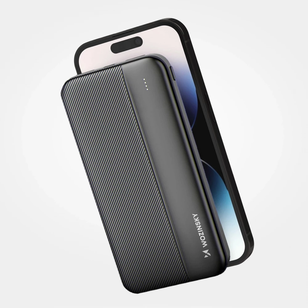 Batterie Externe Power Bank Wozinsky Li-Po 10000mAh USB-A / USB-C / Micro USB - Noir