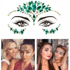 Bijoux visage autocollant festival & open-air paillettes diamants tatouage - Style - 2
