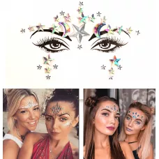 Bijoux visage autocollant festival & open-air paillettes diamants tatouage - Style - 4