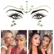 Bijoux visage autocollant festival & open-air paillettes diamants tatouage - Style - 7