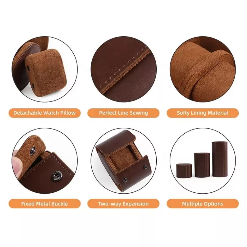 Boîte à montre de luxe et de haute qualité en similicuir et coussin de montre doux - 1 montre - Noir
